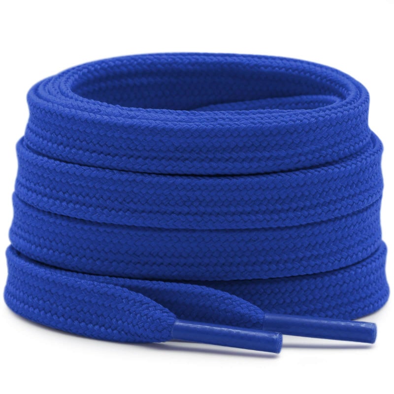 DELELE Solid Flat Shoe Laces: Hollow Thick Royal Blue Shoelaces for Sneakers 2 Pair 63 inch - Image 1